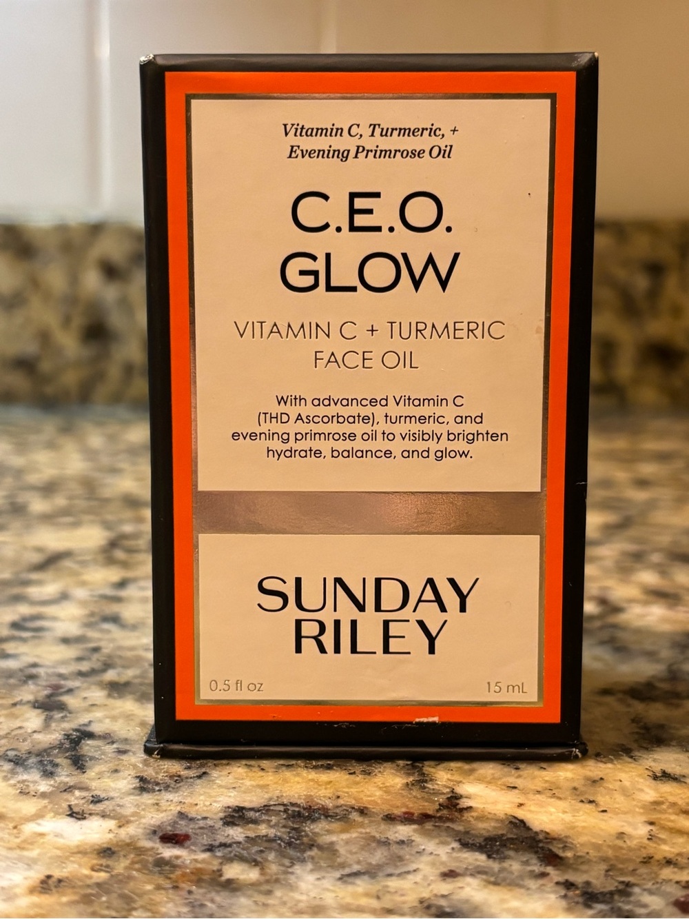 Sunday Riley C.E.O. Glow Face Oil - Orange & Black Packaging